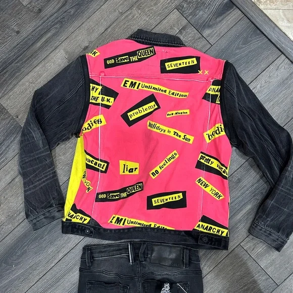 Cult of Individuality Sex Pistols denim jacket. one sz vest rock rocker Bollocks - Picture 7 of 9